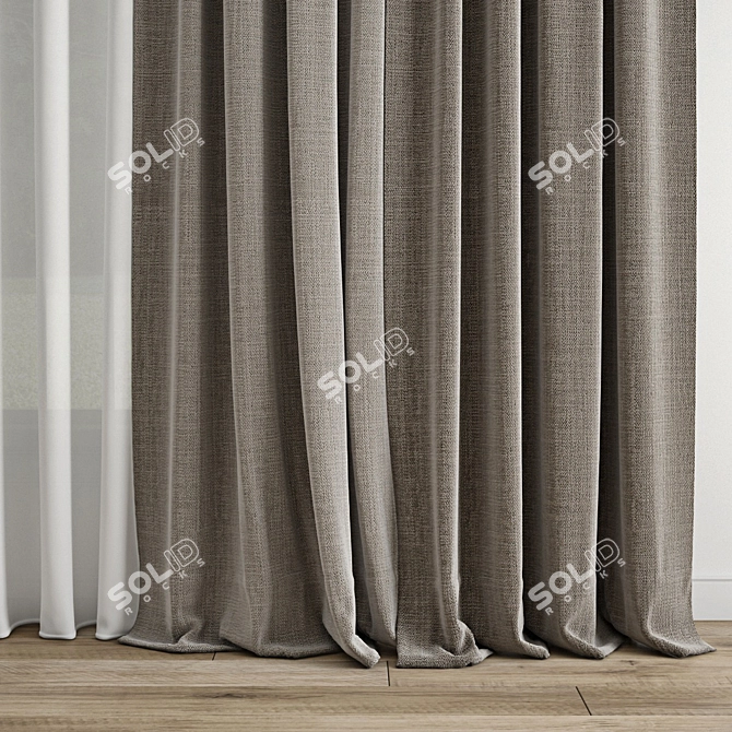 Poly Model Curtain Set 3D model image 2