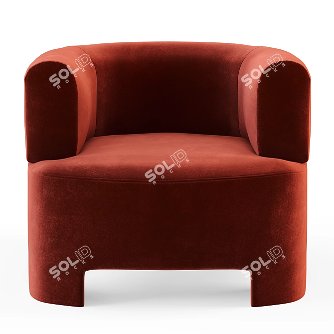 La Redoute Darrel Velvet Armchair 3D model image 3