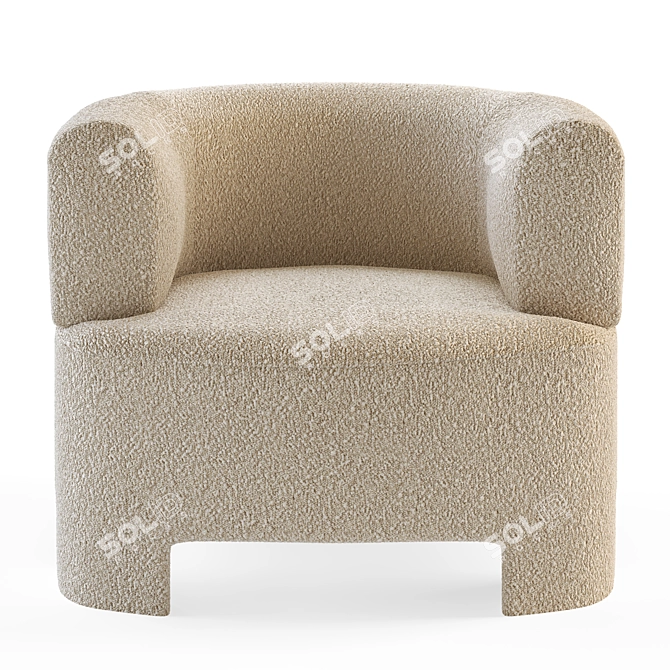 La Redoute Darrel Velvet Armchair 3D model image 4