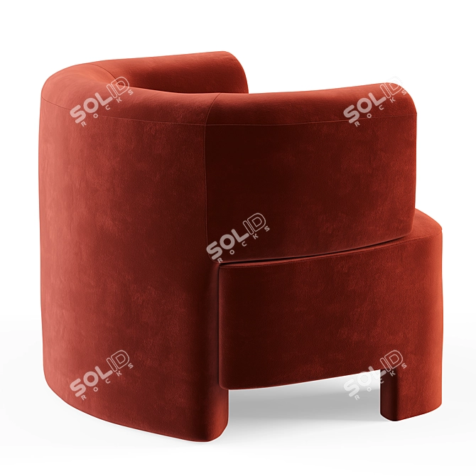 La Redoute Darrel Velvet Armchair 3D model image 5