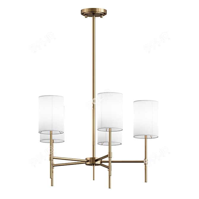 Kate Brass Chandelier Swivel Canopy 3D model image 1
