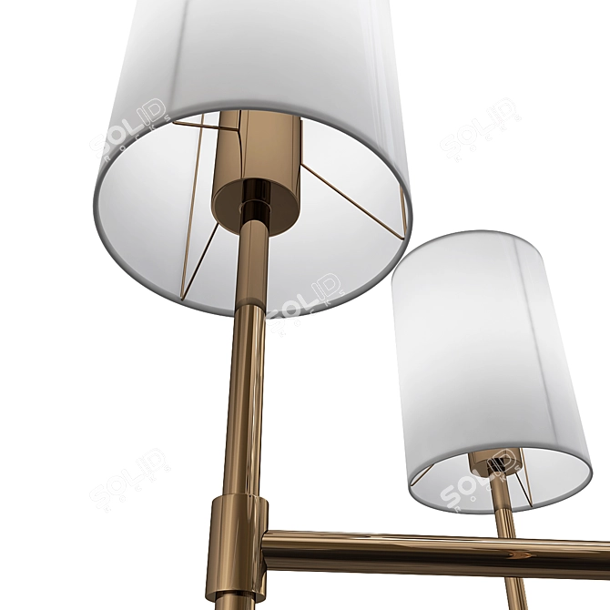 Kate Brass Chandelier Swivel Canopy 3D model image 2