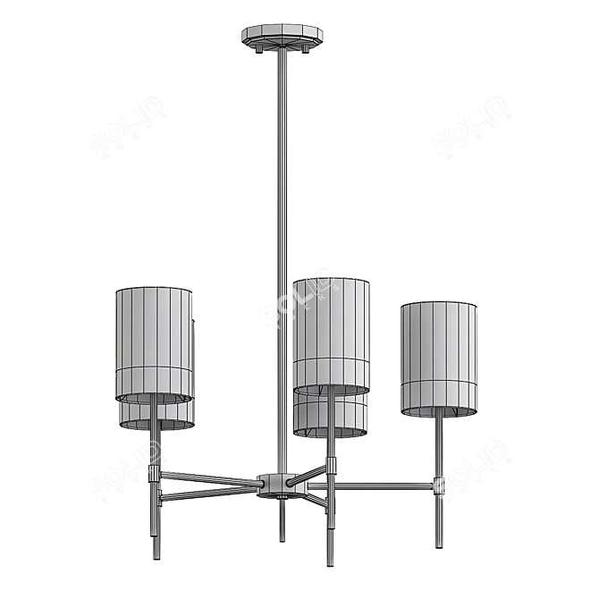 Kate Brass Chandelier Swivel Canopy 3D model image 3