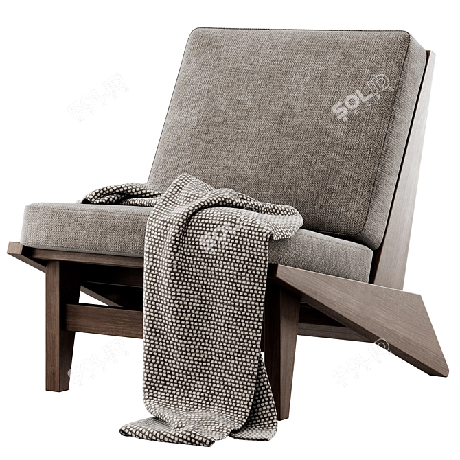 Sleek Modern Lounge Chair 105° 3D model image 3