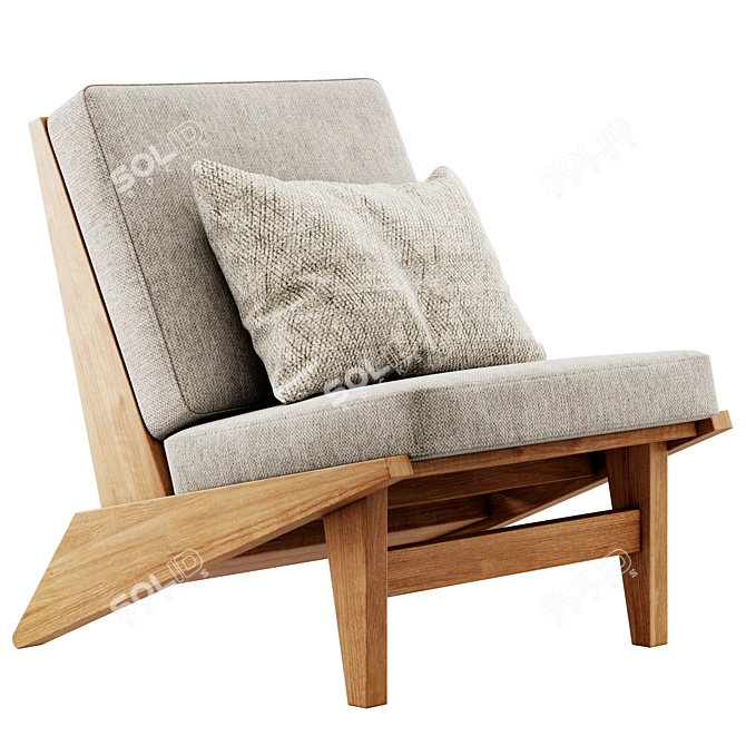 Sleek Modern Lounge Chair 105° 3D model image 4