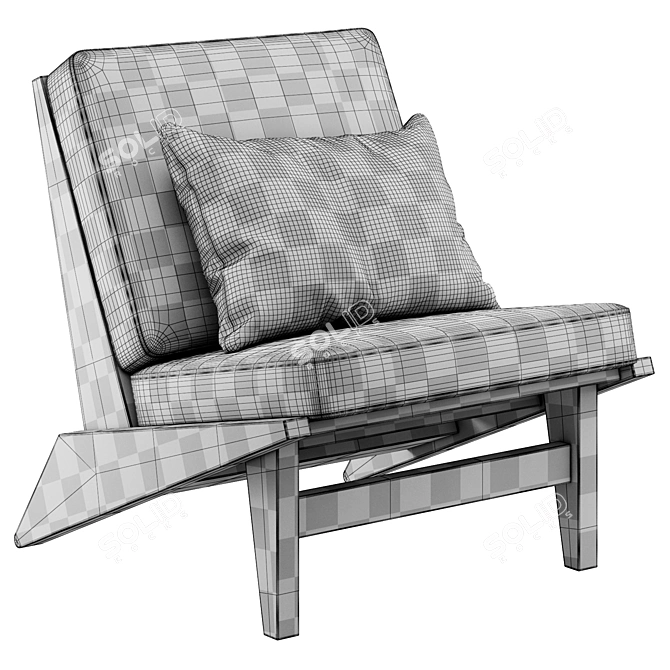 Sleek Modern Lounge Chair 105° 3D model image 6