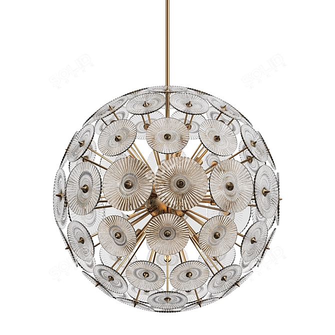 Brass Pendant Light Fixture 3D model image 1