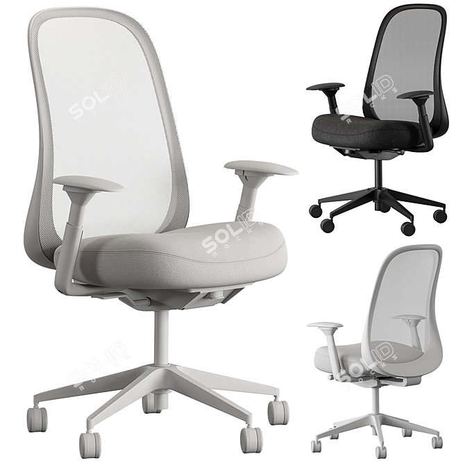 Ergonomic HermanMiller Lino Chair Set 3D model image 1