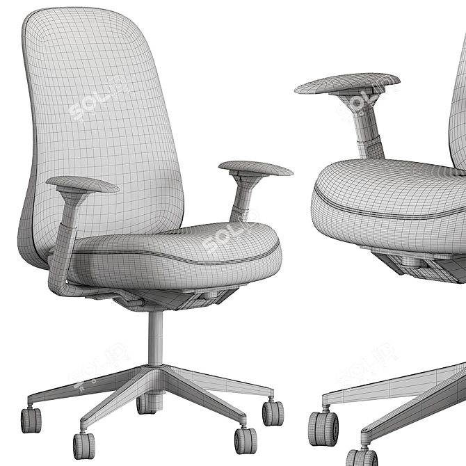 Ergonomic HermanMiller Lino Chair Set 3D model image 6