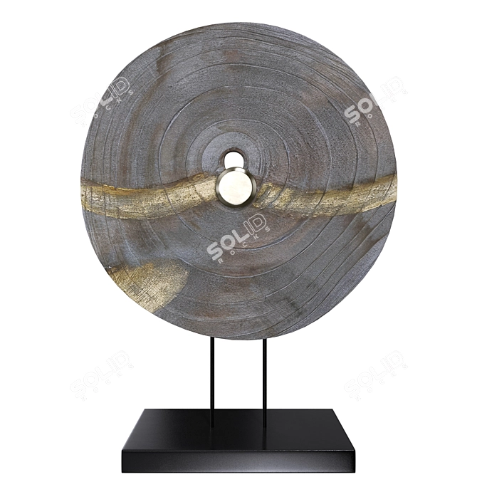 Modern Wooden Sculpture Accent Piece 3D model image 1