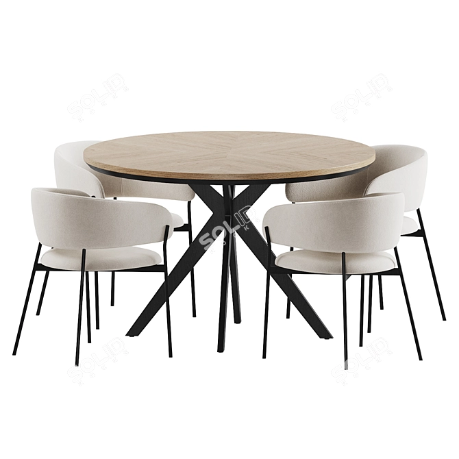 Mot Walnut Dining Set 3D model image 3
