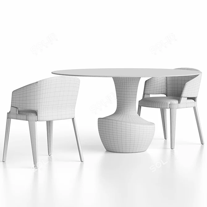 Elegant VELIS Chair & ANFORA Table 3D model image 5