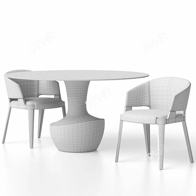 Elegant VELIS Chair & ANFORA Table 3D model image 6