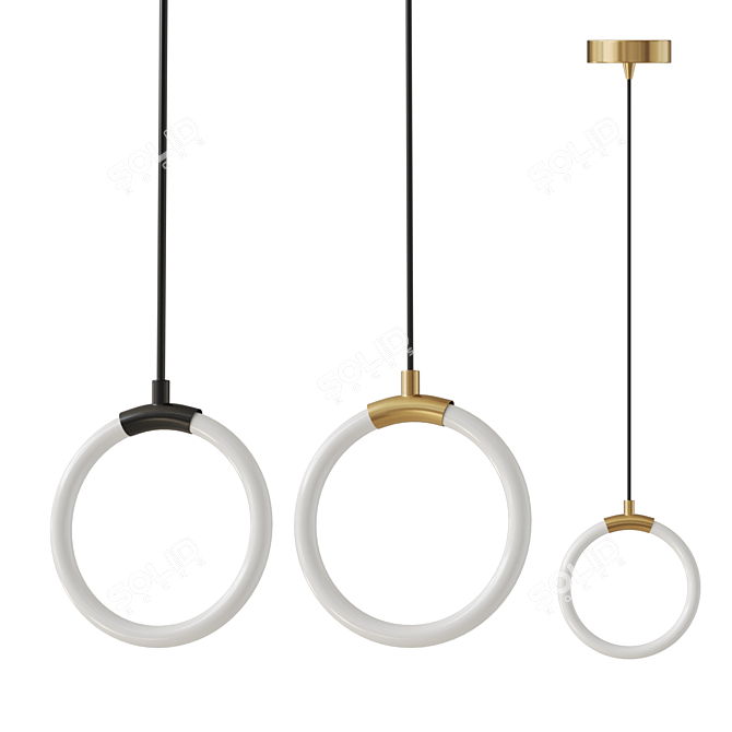 Ring-shaped LED Lamp Fixture Synergy 3D model image 1