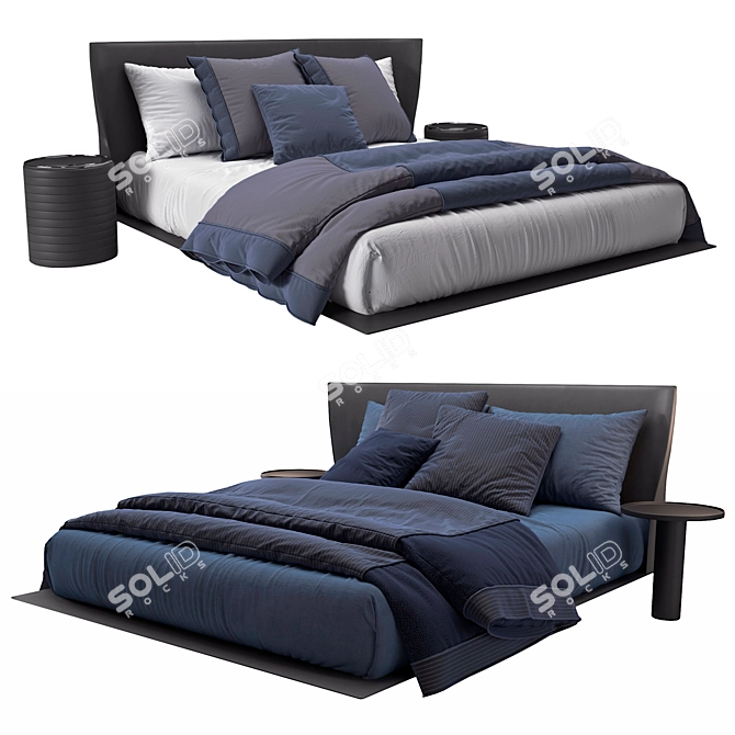 Stylish Alys Bed Set H910 3D model image 1