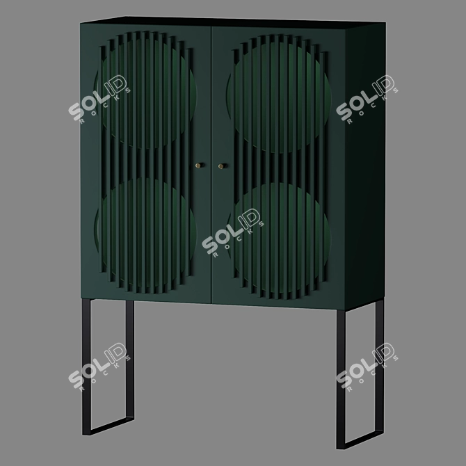 Stylish Deep Green Buffet 3D model image 3