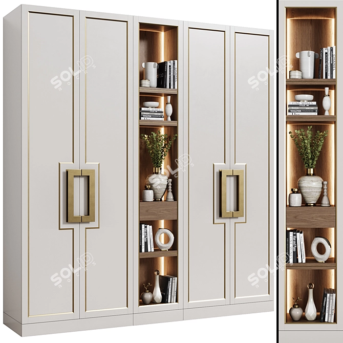 Neoclassical Modular Cabinet 03 3D model image 1