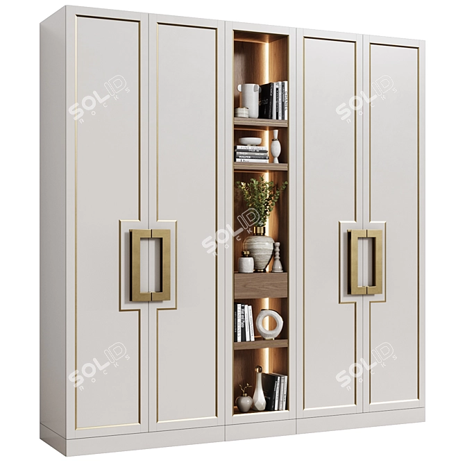 Neoclassical Modular Cabinet 03 3D model image 2