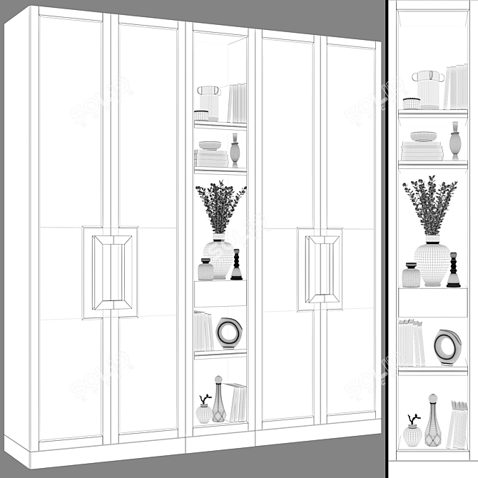 Neoclassical Modular Cabinet 03 3D model image 5