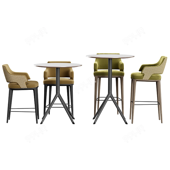 Modern Bar Stool Set Konyshev OTX 3D model image 3