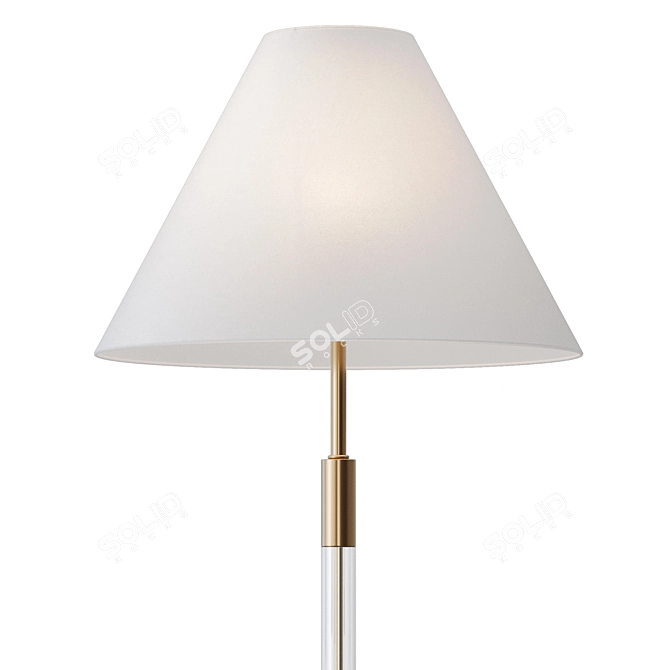 Elegant Lucite Gold Floor Lamp 3D model image 3