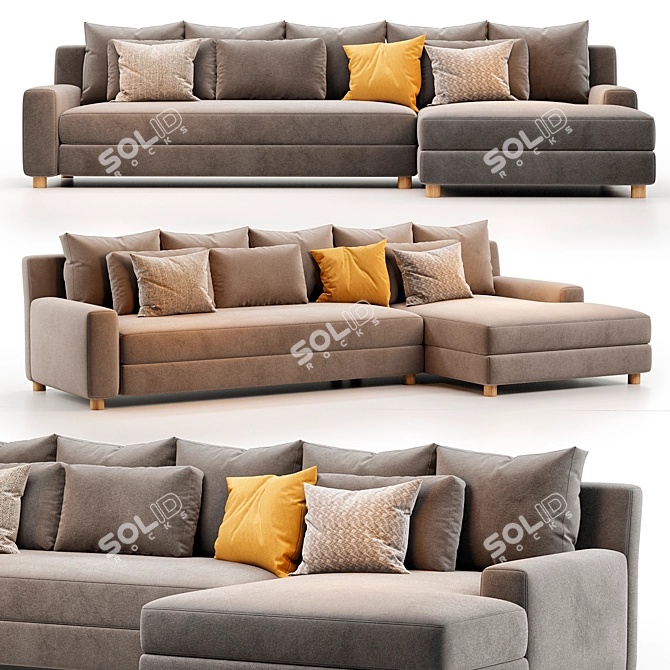 Modern Paseo Sectional Sofa 2018 3D model image 1