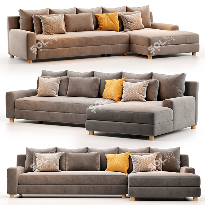 Modern Paseo Sectional Sofa 2018 3D model image 2