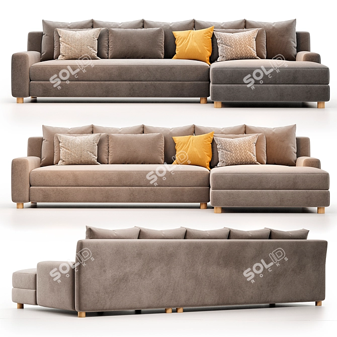 Modern Paseo Sectional Sofa 2018 3D model image 3