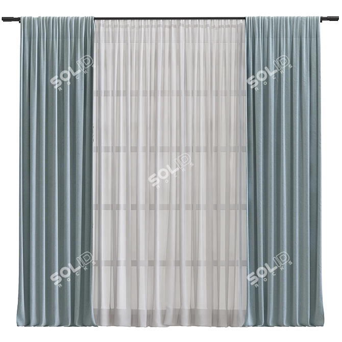 Retopologized Curtain Design 3D model image 1