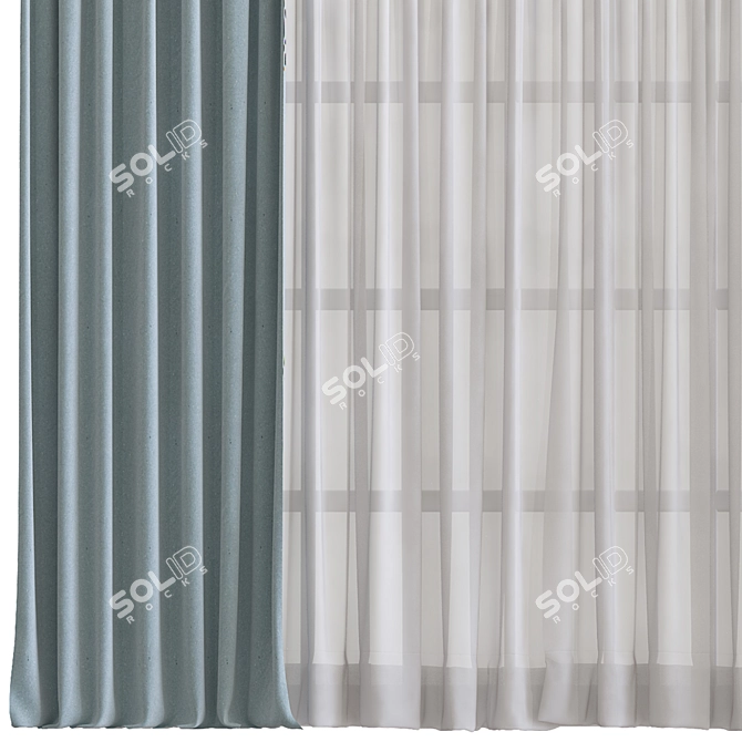 Retopologized Curtain Design 3D model image 2