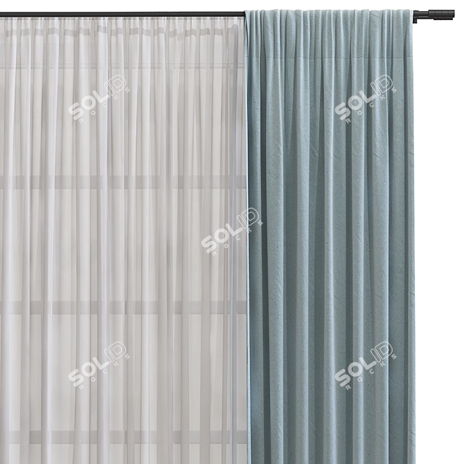 Retopologized Curtain Design 3D model image 3