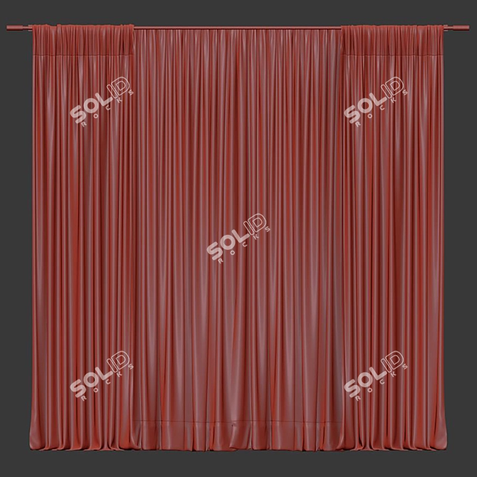 Retopologized Curtain Design 3D model image 4