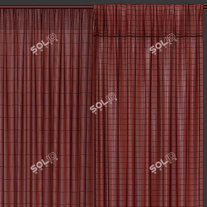 Retopologized Curtain Design 3D model image 5