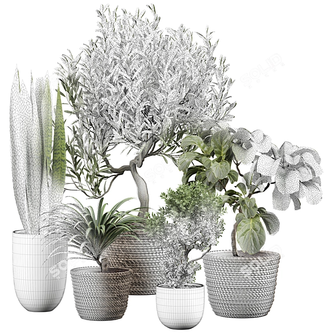 Elegant Interior Foliage Collection 3D model image 4