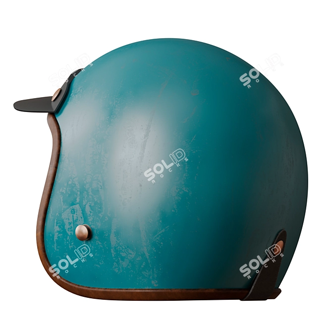 Retro Biker Helmet 3D model image 4