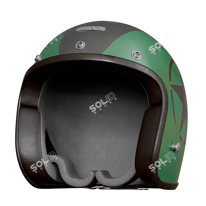 Retro Biker Helmet 3D model image 6