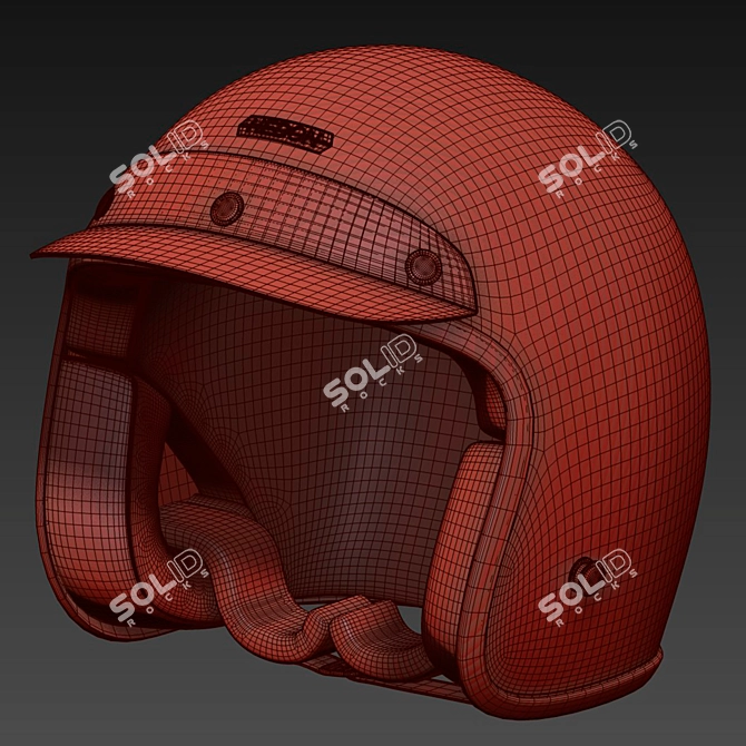 Retro Biker Helmet 3D model image 7