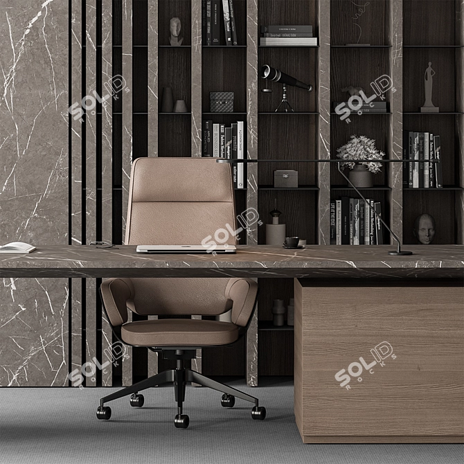 Executive Office Desk - BOSS 475 3D model image 4