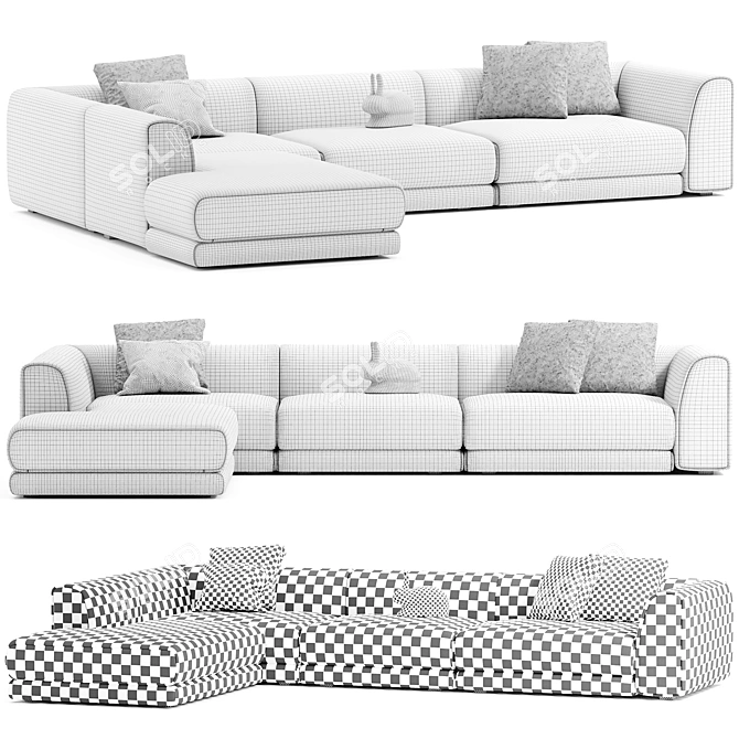 Modern Baxter Rafael Sofa in 3D 3D model image 3