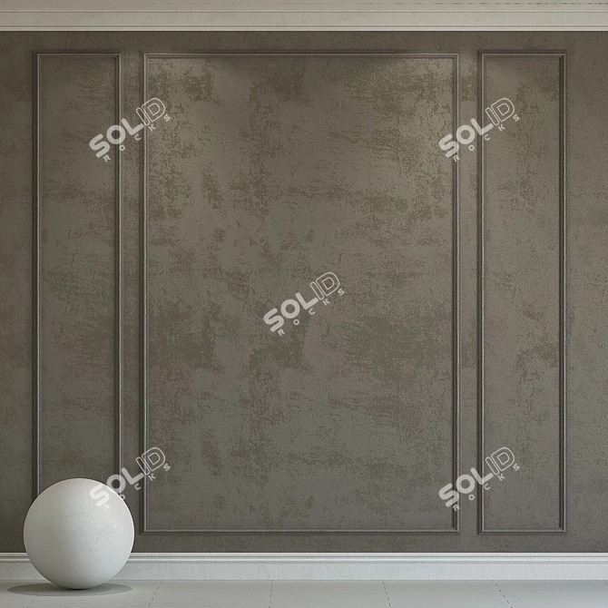 Versatile Decorative Plaster with Molding 3D model image 1