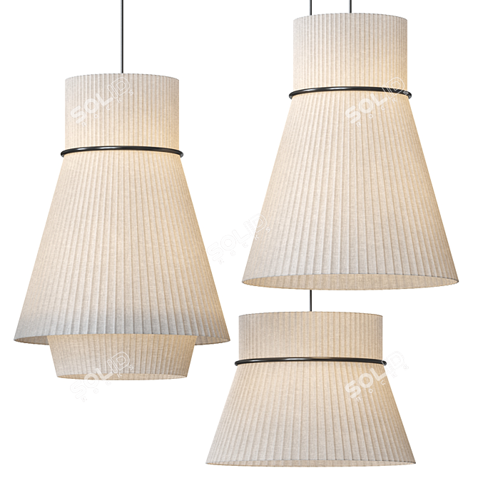 Trapezoidal Pendant Lamp Collection 3D model image 1