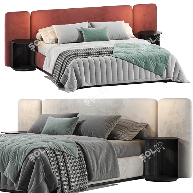 Sleek Modern Wanda Bed 3D model image 1