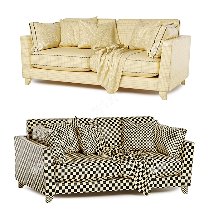 Elegant Paloma 3 Seater Sofa 3D model image 3