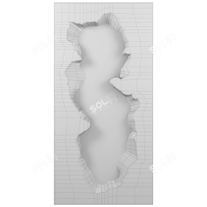 Cracked Stone Mirror, 3D Model 3D model image 6