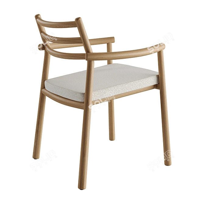 Modern Teak Armchair by TRIBÙ 3D model image 3