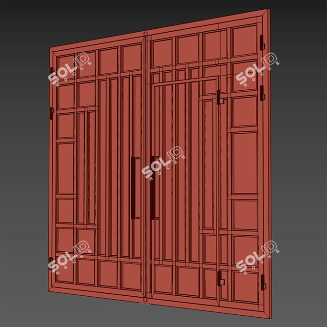 Modern Black Hi-Tech Gate 3D model image 5