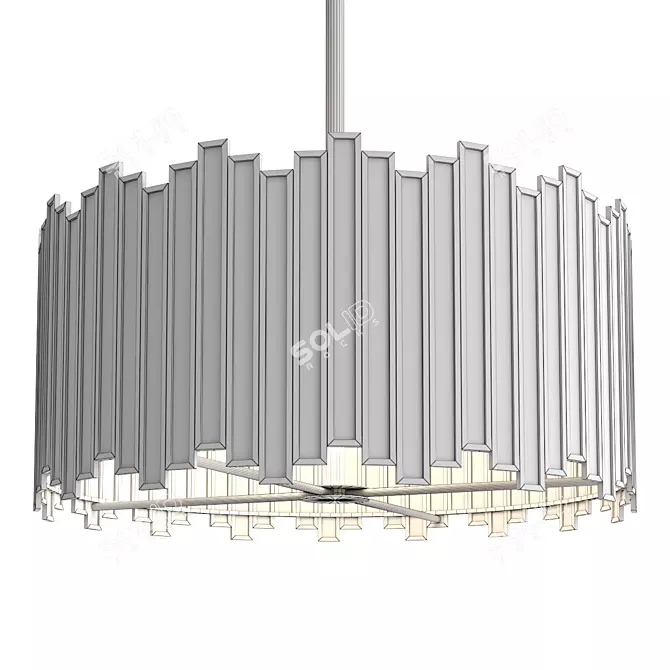 Modern Glam Gold Chandelier 3D model image 3