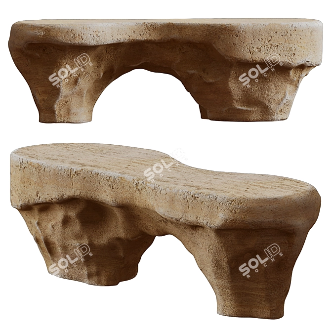 - Title: Travertine Bar Counter 3D model image 1