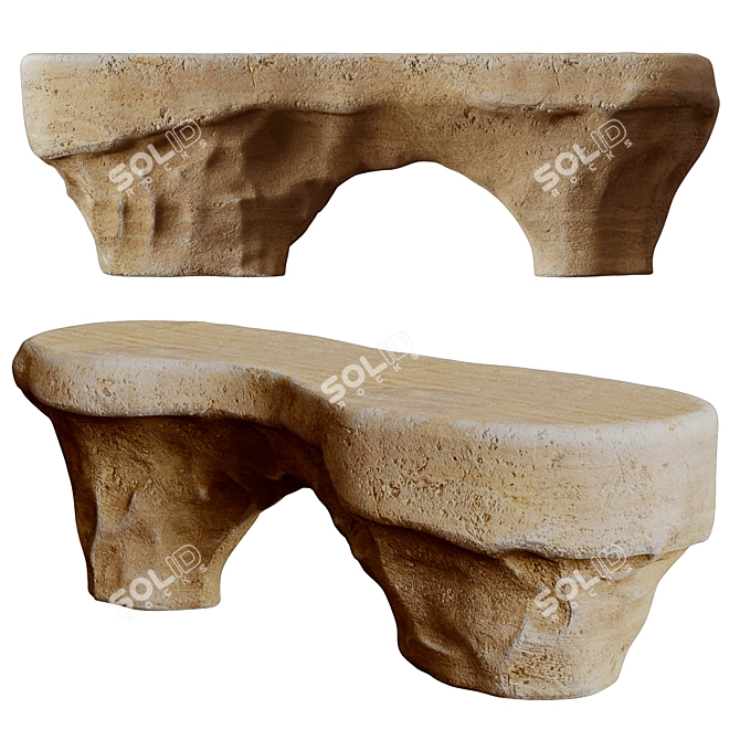 - Title: Travertine Bar Counter 3D model image 2