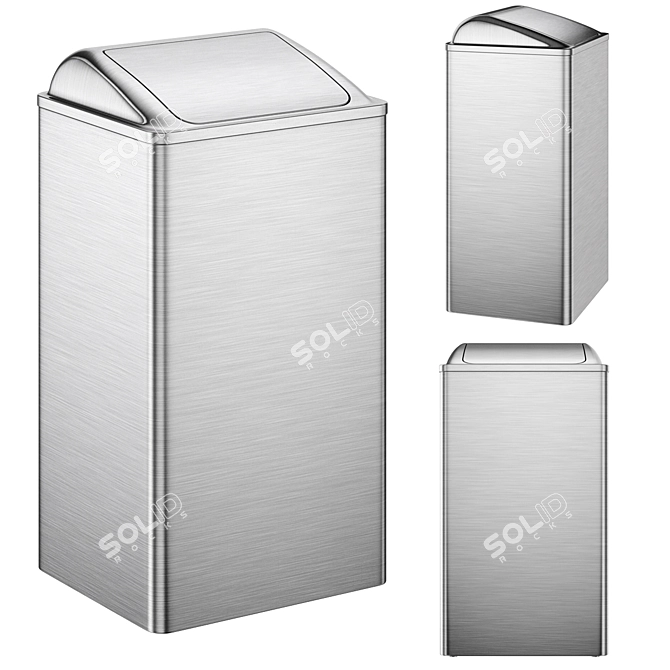 Modern Trash Bin Set Kit 3D model image 2